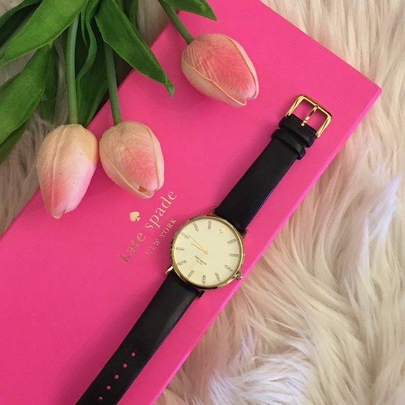 kate spade Accessories - Kate Spade Watch | Lg. face & black leather band